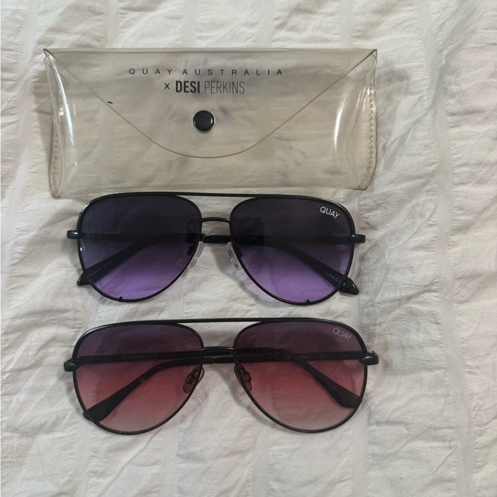 Quay Australia Purple and Pink Sunglasses Modern Fashion